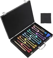 Tuning Fork Set for Meditation,Aluminum Alloy Tuning Fork | Weighted Device with Storage Box Aluminum Alloy Equipment for Energy Balance Reflex Music Body Men Women