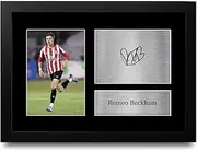 HWC Trading FR A4 Romeo Beckham Brentford Gifts Printed Signed Autograph Picture for Football Fans and Supporters - A4 Framed
