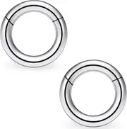[Vsnnsns] Hinged Segment Clicker PA Rings Spring Action CBR Monster Screwball Rings Septum Nose Rings 316L Surgical Steel Internally Threaded 2G 4G 6G 8G Pierced Body Jewelry for Women Men