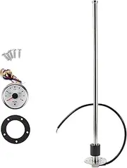 X AUTOHAUX Fuel Sending Unit and Gauge Kit Boat Fuel Sending Unit Marine Fuel Sender Unit Metal 20.08" 1 Set Silver Tone Black White 0-190 Ohm