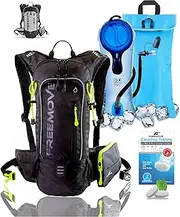 FREEMOVE Hydration Pack - Camel Backpack - 2 Liter Water Bladder - Cooler Bag - External Pocket | Lightweight, Fully Adjustable, Leakproof, 10L Hydration Backpack | Gear for Hiking, Cycling, Running