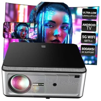 4K Projector with WiFi and Bluetooth, Native 1080P, Ultra-low Black Flagship