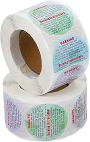 HAWILLOSCH 2 Rolls Removable Candle Warning Stickers Jar Labels for Wax Containers Labels for Safety Homes Offices and DIY Candle Making