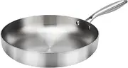 VALESKA 12-Inch Tri-Ply Stainless Steel Frying Pan, Skillet, Induction Cooking Pan, Oven Safe to 500°F, Fast & Even Heat, Heavy Duty, Dishwasher Safe Cookware