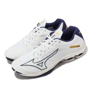 【MIZUNO 美津濃】WAVE LIGHTNING Z7 男鞋 緩震 排球鞋 白藍(V1GA220043)