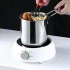 Deep Fryer Frying Pot with Basket 304 Stainless Steel Multipurpose Saucepan