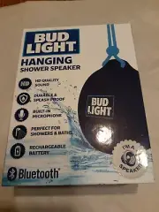 Bud Light Hanging Shower Speaker Bluetooth Rechargeable HD Quality Splash Proof