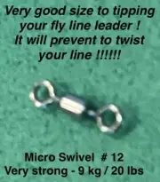 Rolling Barrel Micro Swivel #12 Very Good To Tipping Your Fly Leader / 12/pk