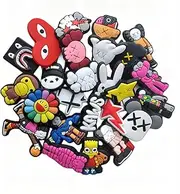 [W.Sealet] 25Pcs Shoe Charms for Clogs Bubble Slides Sandals, Hype Beast Cartoon Shoe Pins for Girls Boys Teens Women Men Adults, Street Fashion Shoe Charms Accessories DIY Gifts