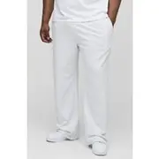 Mens Grey Marl Plus 260GSM Loopback Straight Fit Basic Joggers