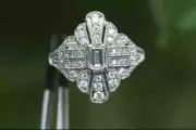 Art Deco 2.77Ct Emerald Cut Lab Created Cluster 925 Silver Wedding Ring