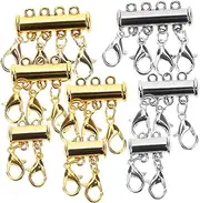 SHINEOFI Stackable Necklace Separator 8pcs Magnetic Clasps for Layered Necklaces Bracelets Tangle-
