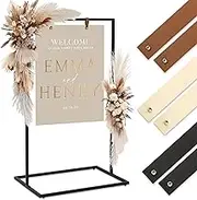 Elegant Wedding Welcome Sign Stand – Sturdy Welcome to Our Wedding Sign Holder for Seating Charts & Event Decor - A Beautiful Black Metal Easel to Welcome Guests & Celebrate Your Love