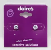 D1 small cubic zirconia sensitive ears stud Claire's Jewelry EARRINGS