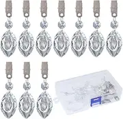 Swpeet 10pcs Eye Tablecloth Weights with Metal Clip Kit, Crystal Glass Teardrop Prisms Pendant for Outdoor Picnic Tables