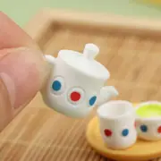 4Pcs/Set 1:12 Dollhouse Miniature Vintage Teapot Cups Scene Model Kitchen T-v CR