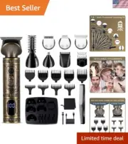 Beard Trimmer Kit Professional Hair Clipper Trimmer Zero Gapped T-Blade Trimm...