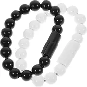 ARTIBETTER 2pcs Creative Type-c Usb Bead Bracelet Charger Stylish Usb Data Charging Cable for Winding Synchronous Charging and Data Transfer Black White