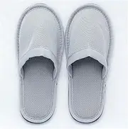 Spa Slippers for Men, Indoor Hotel Slippers Closed Toe (5 Pairs), Disposable for Men and Women, Deluxe Padded Sole for Extra Comfort (Color : Light Grey, Size : 29cm/11.4inches)