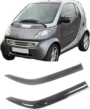 FUWKAIZS Compatible for Smart Fortwo 1998-2014 Auto Side Window Wind Deflectors Visors Black Rain Guard Door Visor Vent Shades Dark Smoke Vent Visor(for FORTWO 1998-2007)