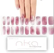 NKA Semi Cured Gel Nail Polish Strip -20 Gel Nail Stickers Wraps -UV LED Lamp Curing Strips -MAUVE MIRAGE