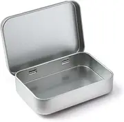 Nyvexon 2 Pcs Metal Hinged Tin Box, Small Tins Box with Lids, Mini Tin Can Container, Little Empty Boxes for Home Storage, Candies, Jewelry, Kit 3.46x2.36x0.7 Inch