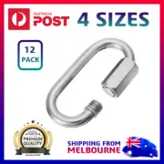 12 x Screw Lock Quick Links Chain Climbing Carabiner Snap Hook 4 Sizes Australia