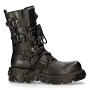 NewRock M.391-S18 Black Boots Metallic Reactor Punk Goth Rock Biker Unisex Boots