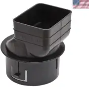 Multi-Size Downspout to Drain Pipe Adapter - Black or White Lightweight Design