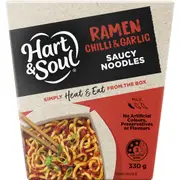 Hart & Soul Ramen Chilli & Garlic Saucy Noodles Box 330g