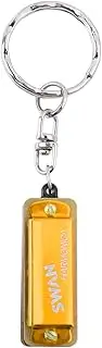 Keychain Harmonica 4 Holes 8 Tones Key of C Small Harmonica Hanging Decoration Music Instrument for Beginners Students Gold