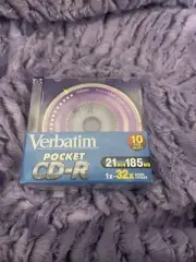 10 Pack Verbatim Pocket CD-R Color Mini CD-R Discs New & Sealed 21 Min 185MB w/C
