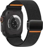 Stretchy Nylon Sport Loop for Apple Watch Ultra 2/Ultra/SE/SE2 Band 49mm 46mm 45mm 44mm 42mm 41mm 40mm 38mm,Elastic Magnetic Strap For Apple Watch Series 10 9 8 7 6 5 4 3 iWatch Bands Men Women