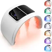 LED Face Light Therapy Mask, Hydrafacial Spray LED Face Mask, 7 Colors and Cycle Color Current Body LED Mask, Foldable Red Light Therapy Mask for Skincare