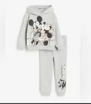 H&M Girls Gray Mickey and Minnie Hoodie Set NWT/NWOT SZ7/8