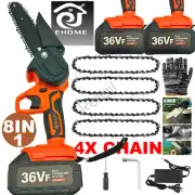 4500W 6" Mini Cordless Electric Chainsaw 2X Battery Wood Cutter Rechargeable