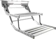 MOMOAU 12V Electric Sliding Side Steps Automatic Retractable Running Board for RV Camper Van Motorhome Entrance Door Step(Double Auto with LED)
