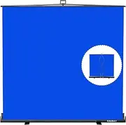 【Wider Style】 RAUBAY 200 x 210 CM Large Collapsible Blue Backdrop Screen Portable Retractable Chroma Key Panel Photo Background with Stand for Video Conference, Photographic Studio, Streaming