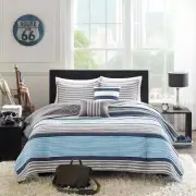 Intelligent Design Bedding Set Twin/Twin XL Polyester Striped Casual Modern Blue