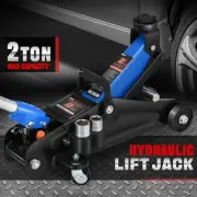 2 Ton Steel Low Profile Hydraulic Trolley Service Floor car Jack w/ Lock Blue