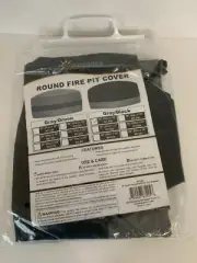 Sunnydaze Decor 30 in. Gray/Black Round 2 Tone Outdoor Fire Pit Cover