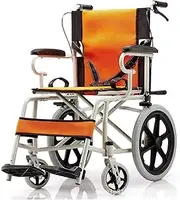 Elderly Wheelchair Folding Lightweight Transport Wheelchair Portable Inflatable Manual Wheelchair Comfort Travel Chair w/Handbrakes for Seniors and Handicapped