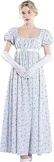 [CR ROLECOS] Victorian Dress Women's Regency Dress for Women Bridgerton Puffy Ball Gown with Gloves