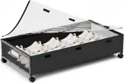 Under Bed Storage Containers with Wheels, Underbed Shoe Black