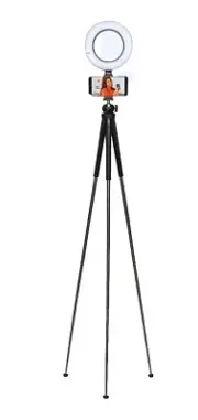 Sunpak Portable Vlogging Kit for Smartphones with LED Ring Light & Tripod-Black