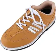 [ONAIC] Bowling Shoes for Mens Leather Lawn Bowl Trainers Non-Slip Comfortable Touch Fasten Bowling Sneakers