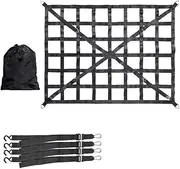 EXEGPLPVK Car Trunk Rooftop Net Mesh Cargo Net Heavy Cargo Net Truck Trailer Dumpster Extend Mesh Covers Luggage Nets with 4 Fixed Belt(MX)