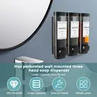 Shampoo and Conditioner Dispenser 3 Chamber Bathroom Shower Dispenser Wall GorZu