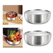 Stainless Steel Basin with Lid Mixing Bowl Multipurpose Dinner Buffet Server