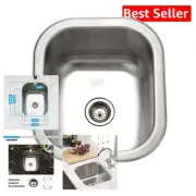 Compact 12-3/8 x 14-13/16 Undermount Stainless Steel Sink with Strainer